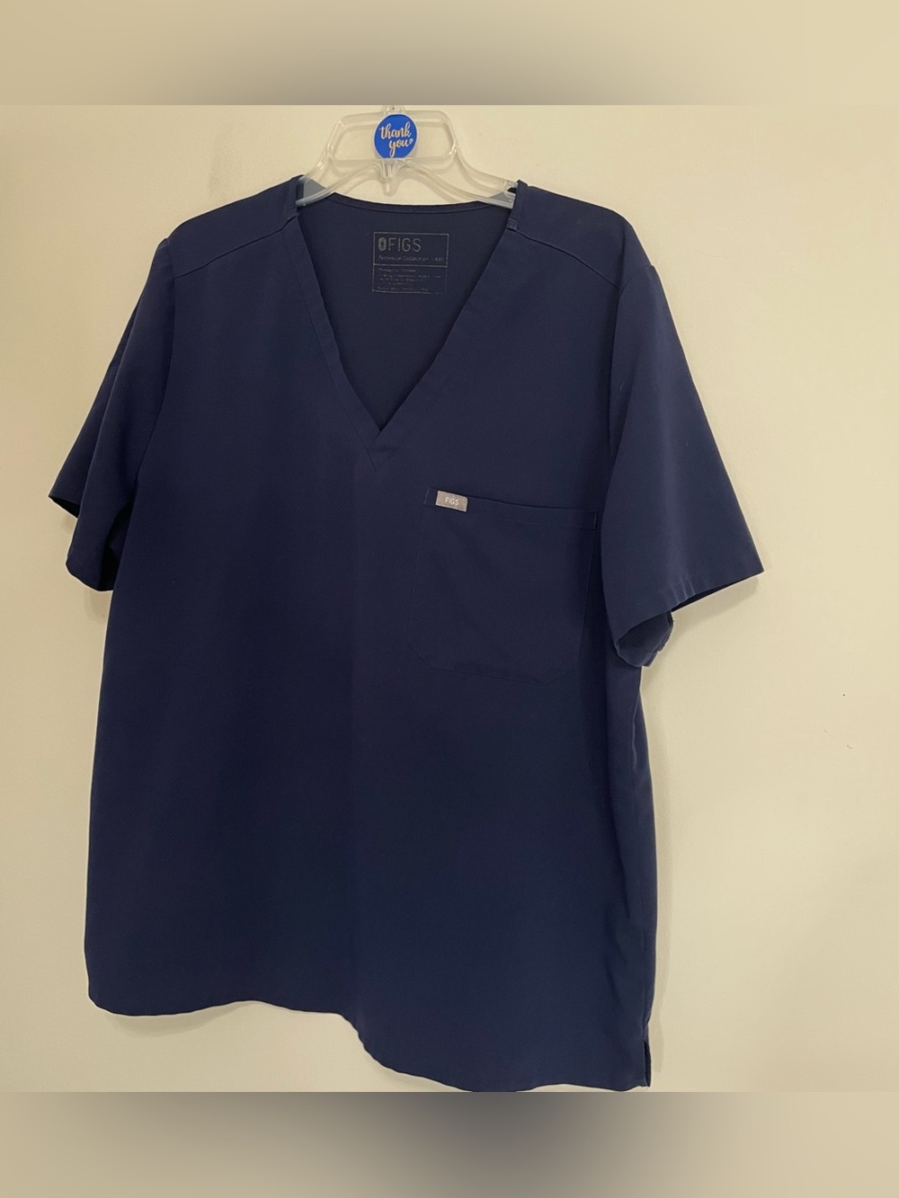 Figs  Navy Short Sleeve V-Neck‎ Scrub Top~ Size XXL Medical Staff